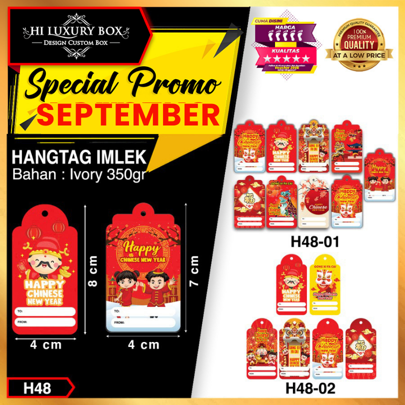 

Hangtag Gong Xi Fa Cai | Hangtag Baju | Hangtag Imlek | Ivory | Murah | 4x7 H48