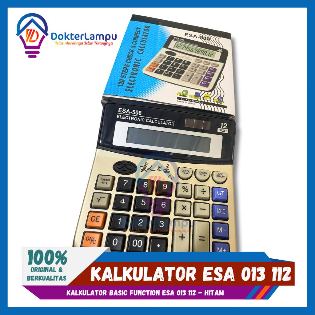 Kalkulator Calculator Besar Esa 622 Check & Correct 12Digits Original