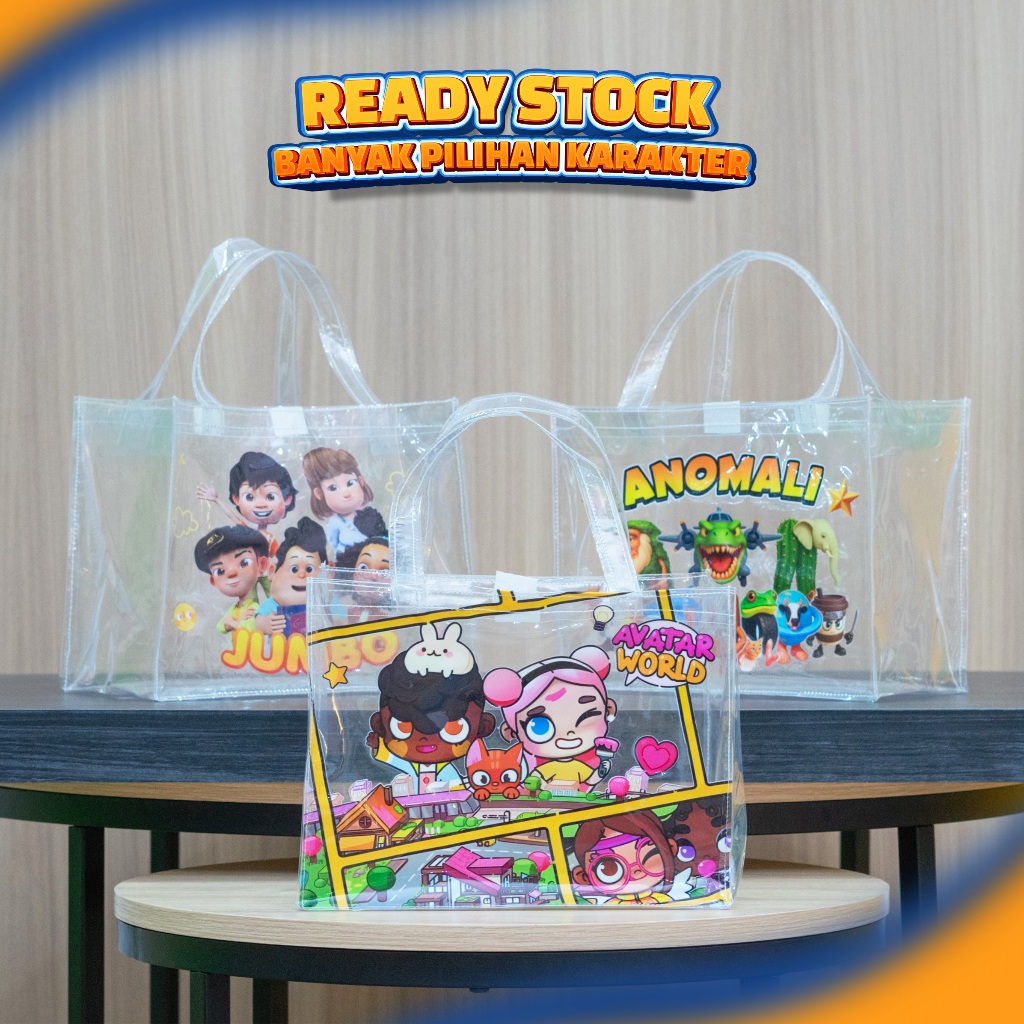 

(READY STOK). Tas Mika Transparan, tas ulang tahun, Tas hampers LANDSCAPE