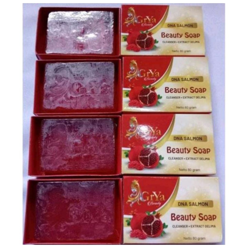 GRYA BEAUTY DNA SALMON SOAP 1BOX 4PCS SABUN GRYA BEAUTY  KEMASAN BESAR ORIGINAL 100%