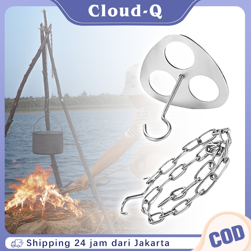 Alat Masak Camping Full Set / Alat Masak Camping Gantung Tripod Triangle Set