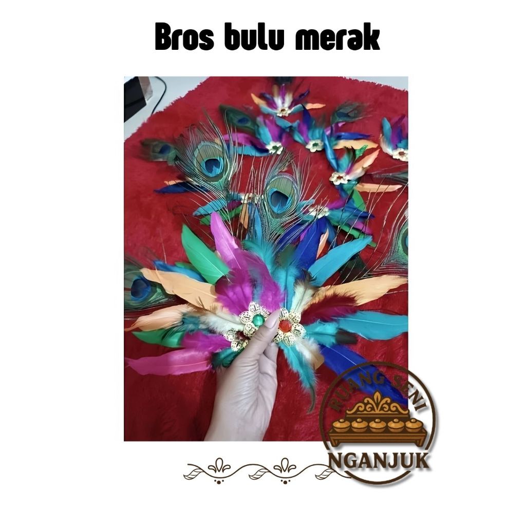 Terbaru aksesoris kepala Bros bulu merak / aksesoris Tari