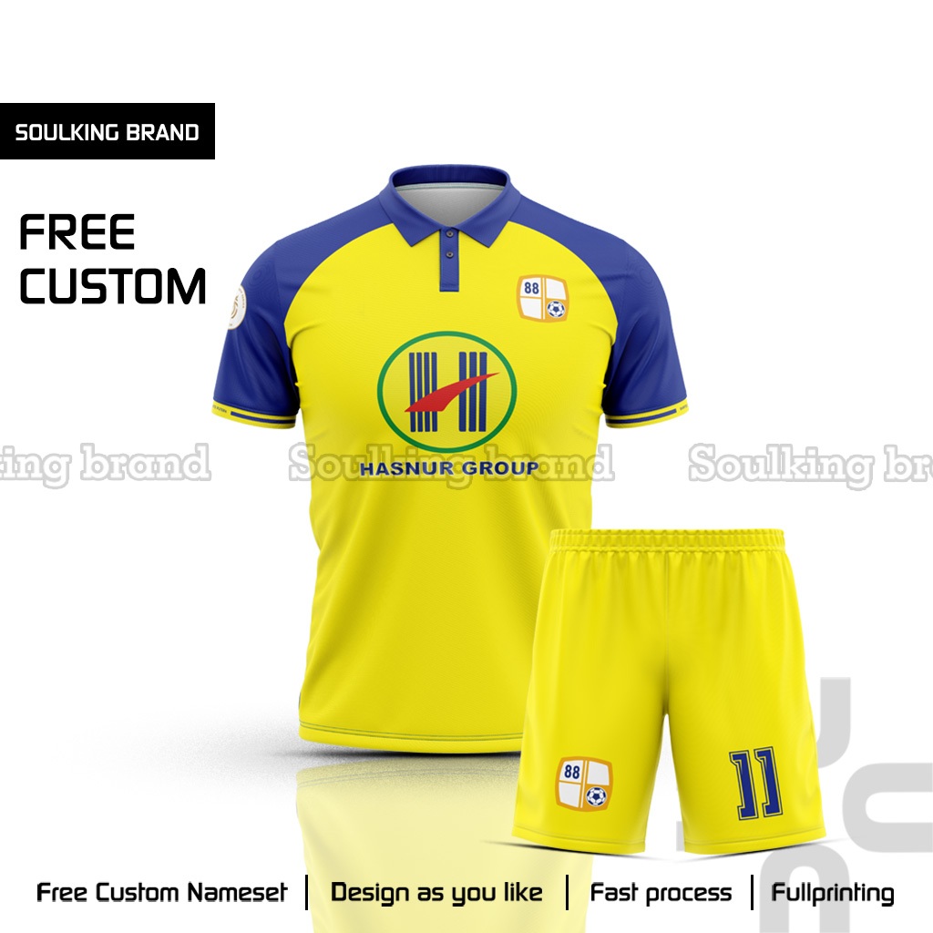 Baju Bola Barito Putera Home 2024 Liga 1 Indonesia Free Custom Nama Warna Kuning Sport