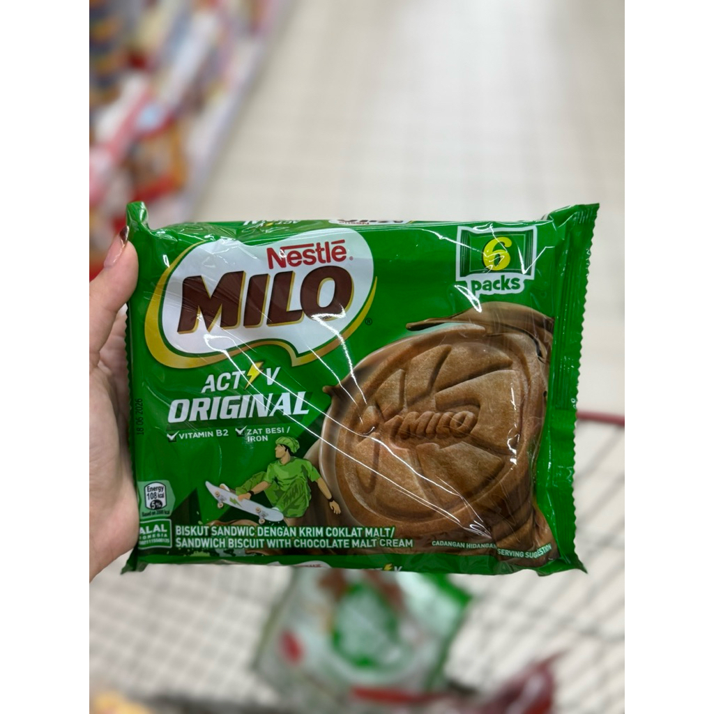 

milo biskuit / roti milo original & milk isi 6 packs 144gr