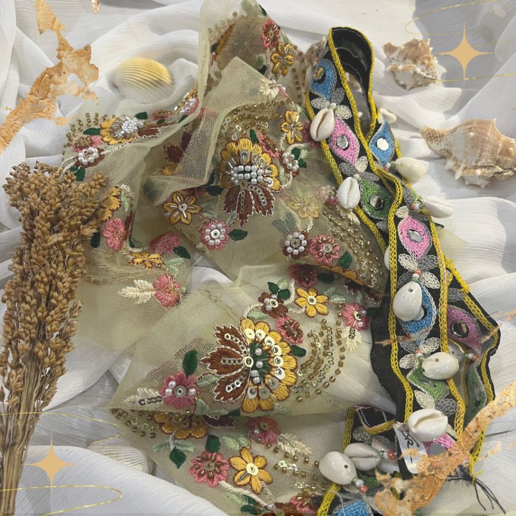 Renda Bordir India / Renda Bordir Bunga / Renda Keong