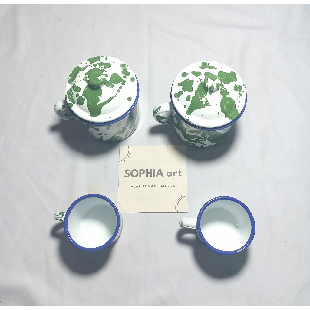 MUG GELAS CANGKIR BLIRIK ENAMEL JADUL VINTAGE