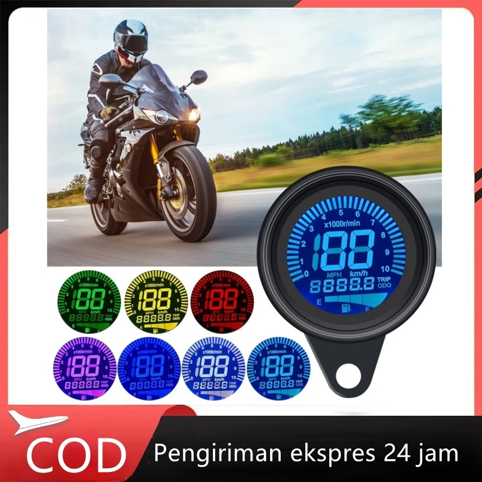 speedometer digital bulat rxking cb Tiger ninja 7 warna universal
