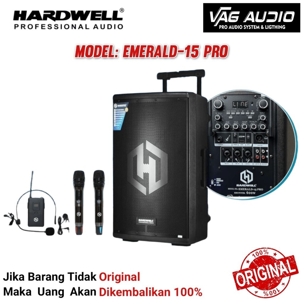SPEAKER PORTABLE HARDWELL EMERALD 15PRO, SPEAKER PORTABLE 15 INCH