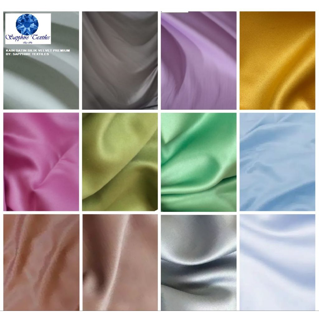 1 Meter Kain Satin Silk Velvet Premium Kebaya bridesmaid Jakarta Kain Seragaman Bridesmaid Saten Gro