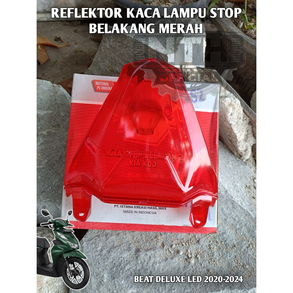 kaca lampu stop beat Deluxe 2020-2023 KTA Rem belakang kaca merah