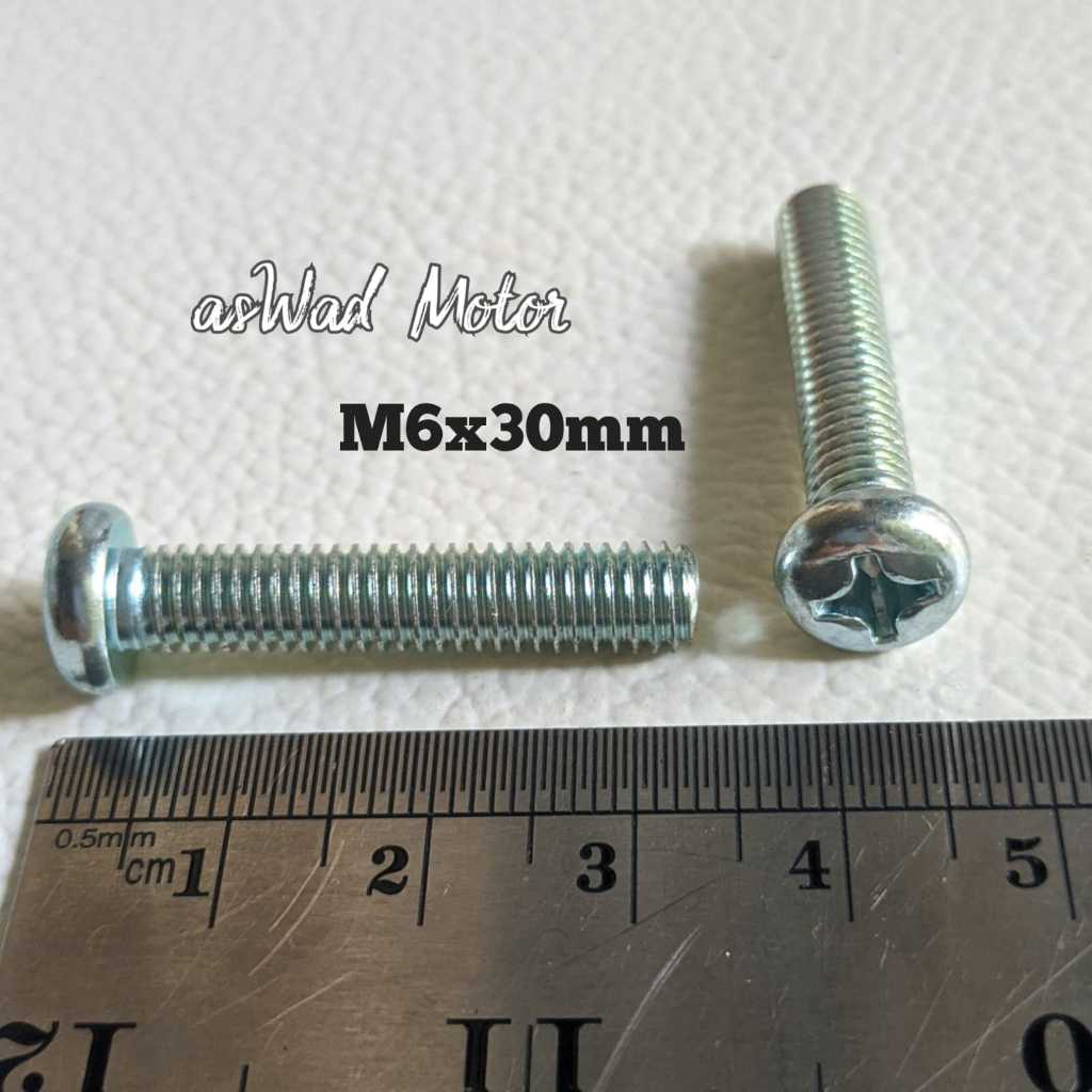 5Pcs Baut JP Galvanis M6x30MM Obeng Plus Universal Baut 10 Panjang 3CM Baut Blok Kopling Magnit CB10