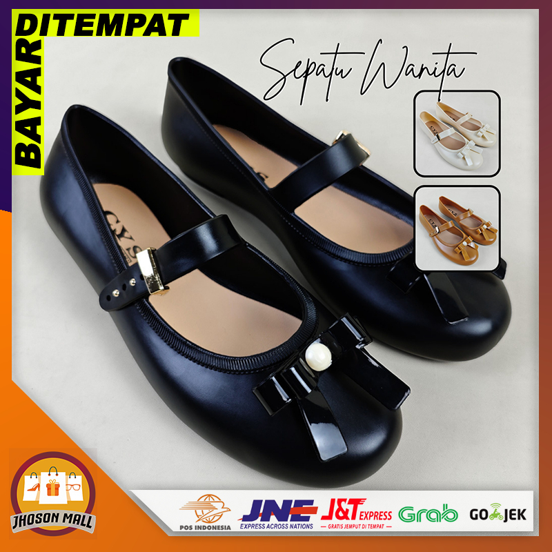JM Sepatu Wanita Flat Shoes Mary Jane Sepatu Cantik Elegan Anti Slip Sepatu Kerja Kuliah SPT-102