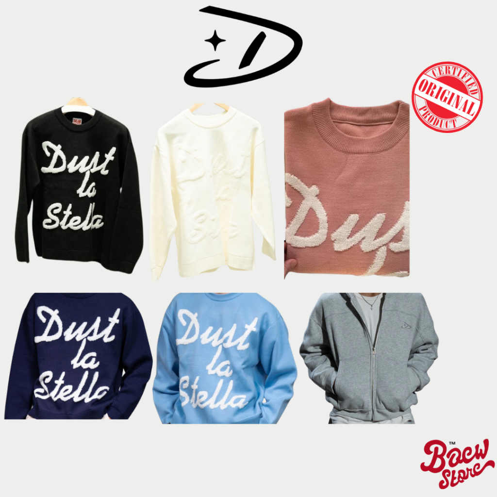 Dust La Stella DLS Knit Longsleeve / Hoodie Zip Grey terlaris