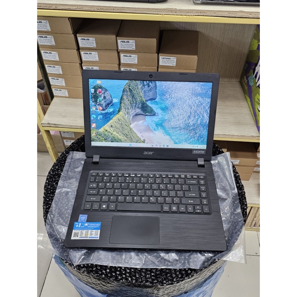 LAPTOP LEPTOP ACER ASPIRE 3 A314 INTEL CELERON N4120 RAM 4GB SSD 256GB WARNA HITAM GENERASI TERBARU 
