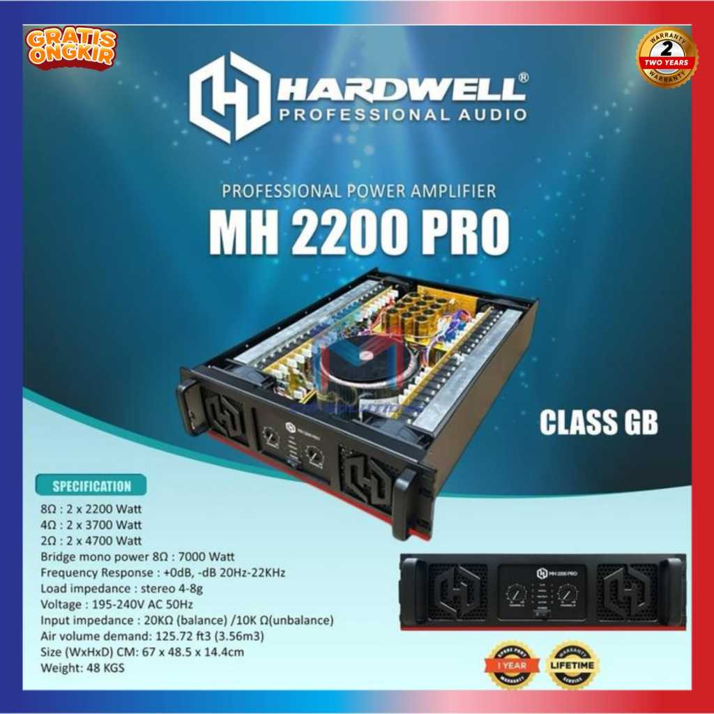 Power Amplifier Hardwell MH 2200 PRO Original Power Ampli Hardwell Class GB
