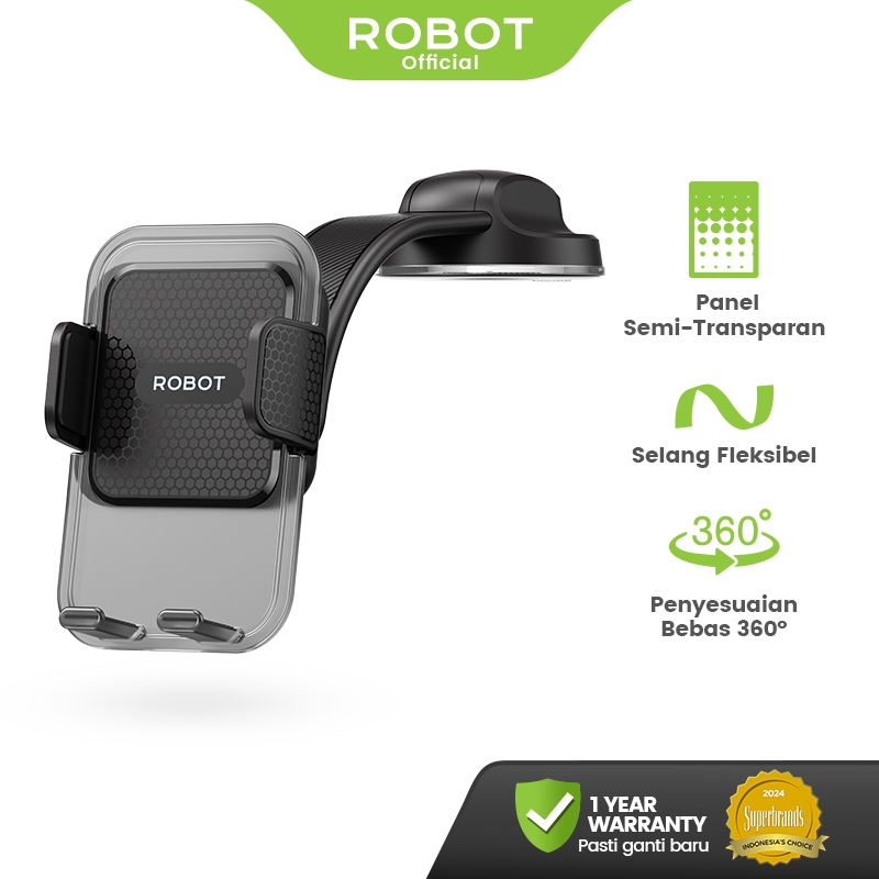 ROBOT Car Holder HP Mobil Dashboard Fleksibel 360° Vacuum Suction One-Touch RT-CH14S Original - Gara
