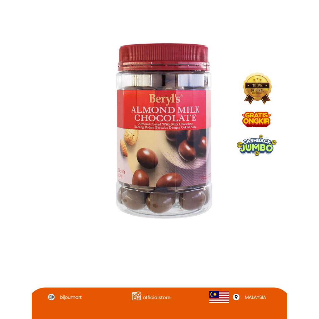 

[ MALAYSIA ORIGINAL ] BERYL’S ALMOND COATED WITH MILK CHOCOLATE ( 400 gram )