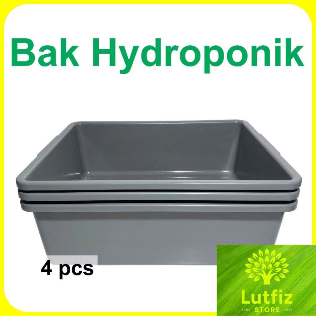 Bak Hidroponik persegi panjang plastik 2 4 pcs
