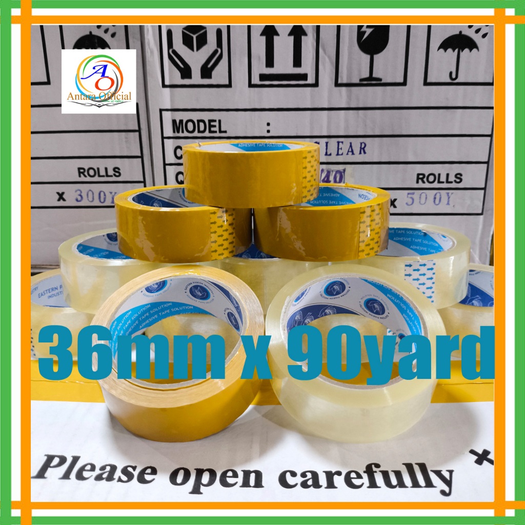 

Lakban 36mm x 100Yard 1 1/2 Inch Bening dan Coklat Clear Tape Selotip Opp packing Selasiban Isolasi Kualitas Bagus Eastern Pigeon