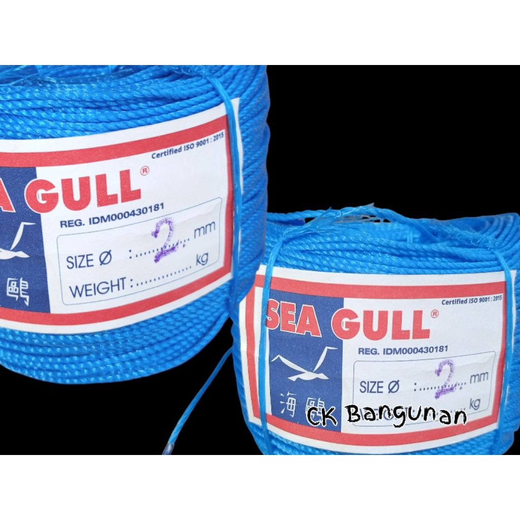 

Tambang PE 2 mm merk seagull Harga 1 rol Panjang 200 mtr