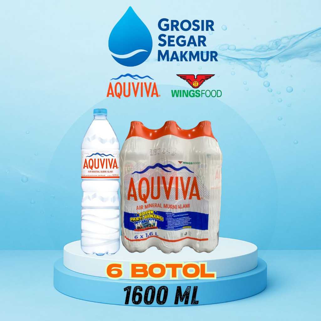 

Aquviva 1600 ML, isi 6 botol. Air mineral murni alami
