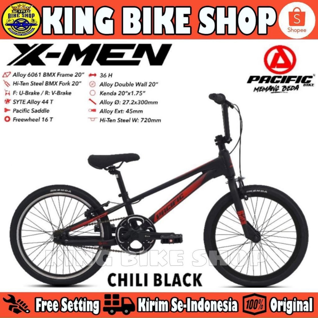 Sepeda Anak Laki BMX PACIFIC X-MEN ALLOY Ukuran 20 Inch