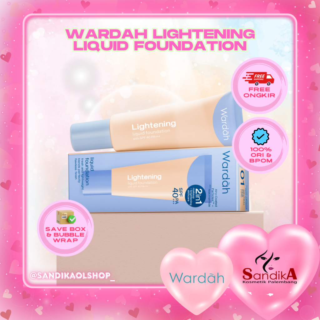 Wardah Lightening Liquid Foundation/Foundation Wardah/Alas Bedak Wardah