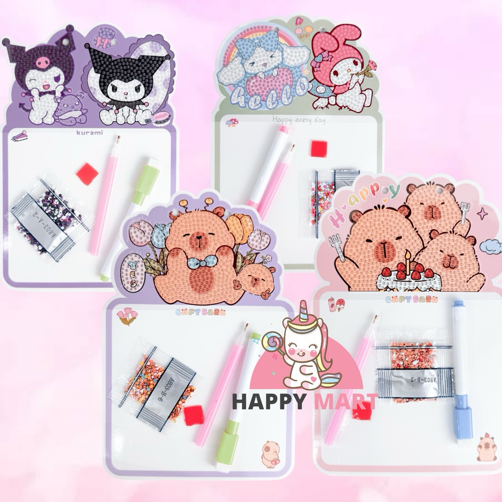 

DIY Diamond Painting Papan Tulis Karakter Lucu (Kuromi, My Melody, Capybara)