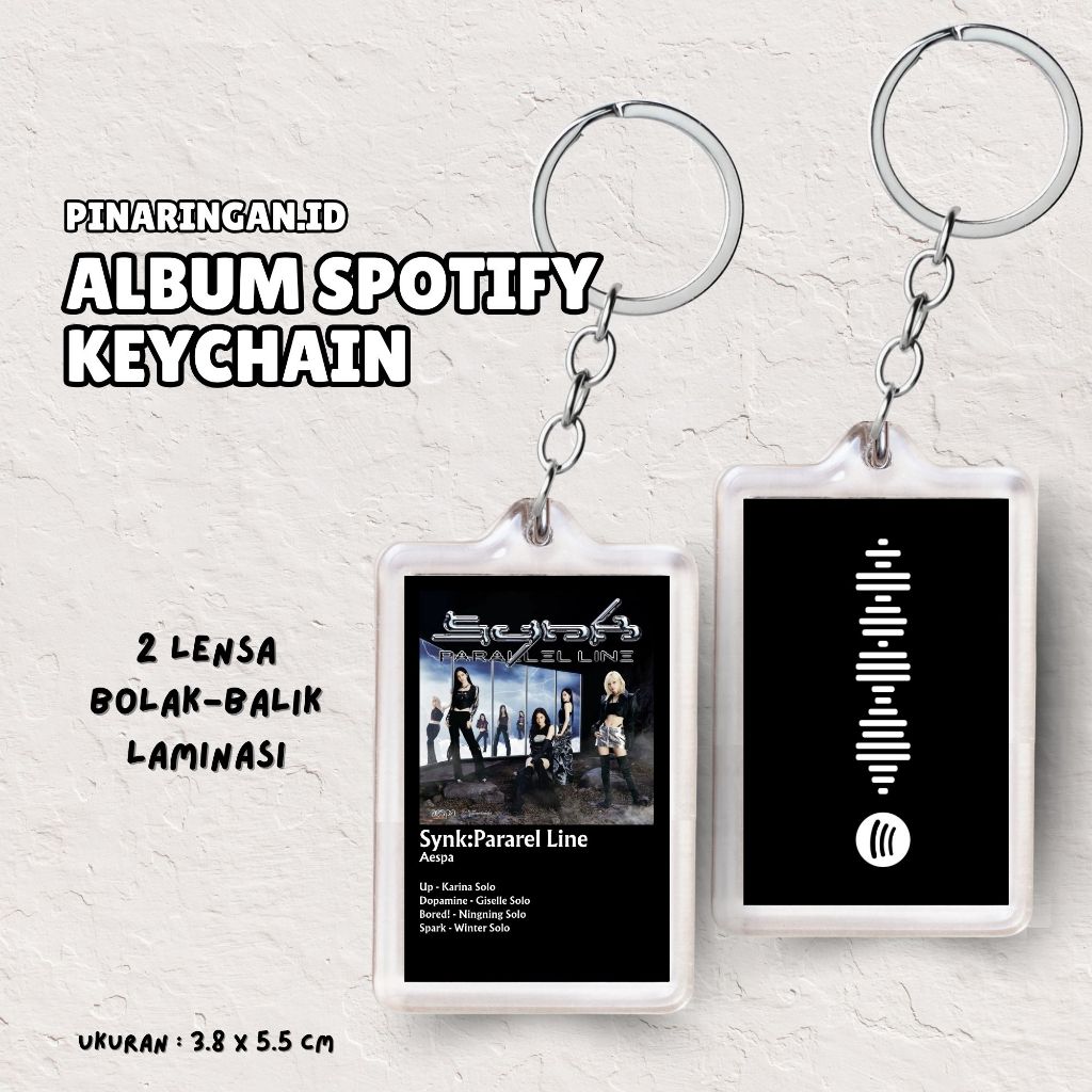 (Aespa) GANCI PREMIUM ACRYLIC SPOTIFY ALBUM BISA DI SCAN DI SPOTIFY FULL LAMINASI GLOSSY