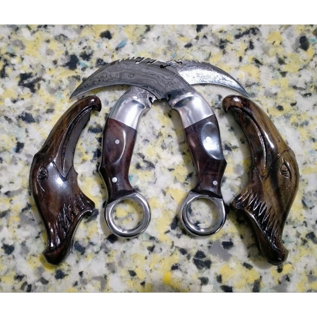 COD//KERAMBIT PAMOR KAYU UKIR//TERMURAH//PAMOR DAMASKUS