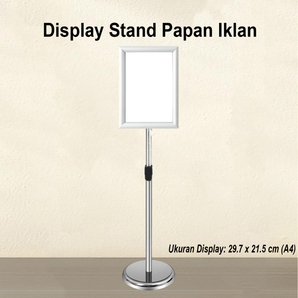 

Papan Iklan Banner Advertising Billboard Display Stand A4 Warna Silver Adzone AD031