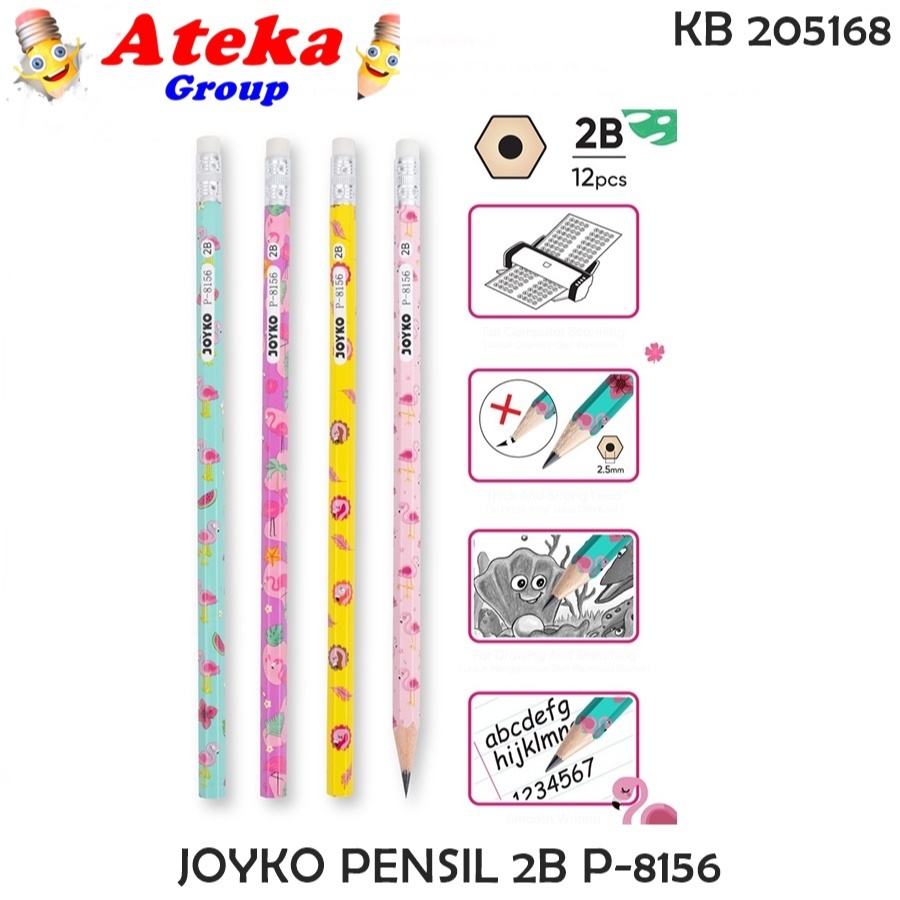 

[1 PCS] JOYKO Pencil Pensil P-8156 2B Flamingo
