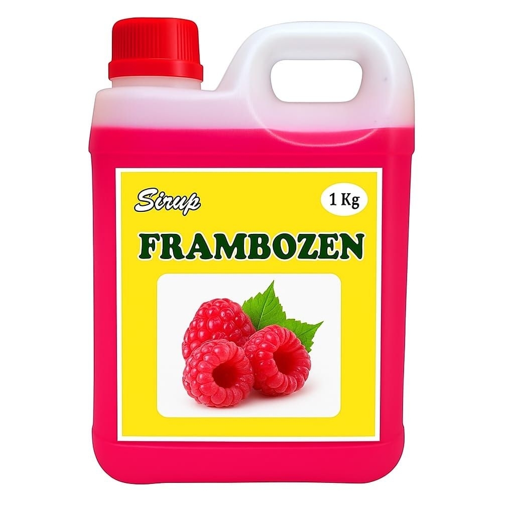 

100 % gula asli 1kg sirup rasa frambozen tanpa bahan pengawet dan pengental