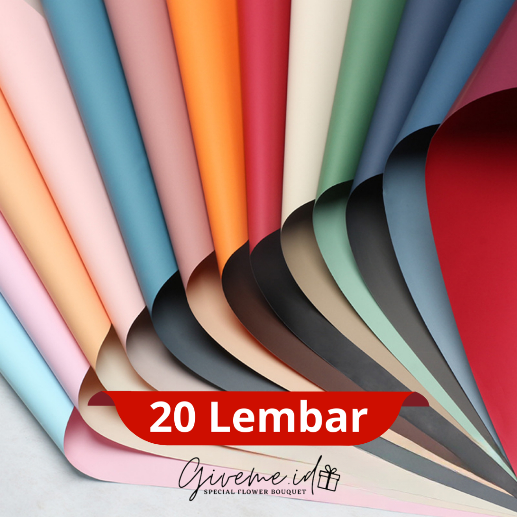 

Cellophane Bicolor 20 Lembar Kertas Buket Bunga Dua Warna Korean Warpping Paper 1 Pack Double Color