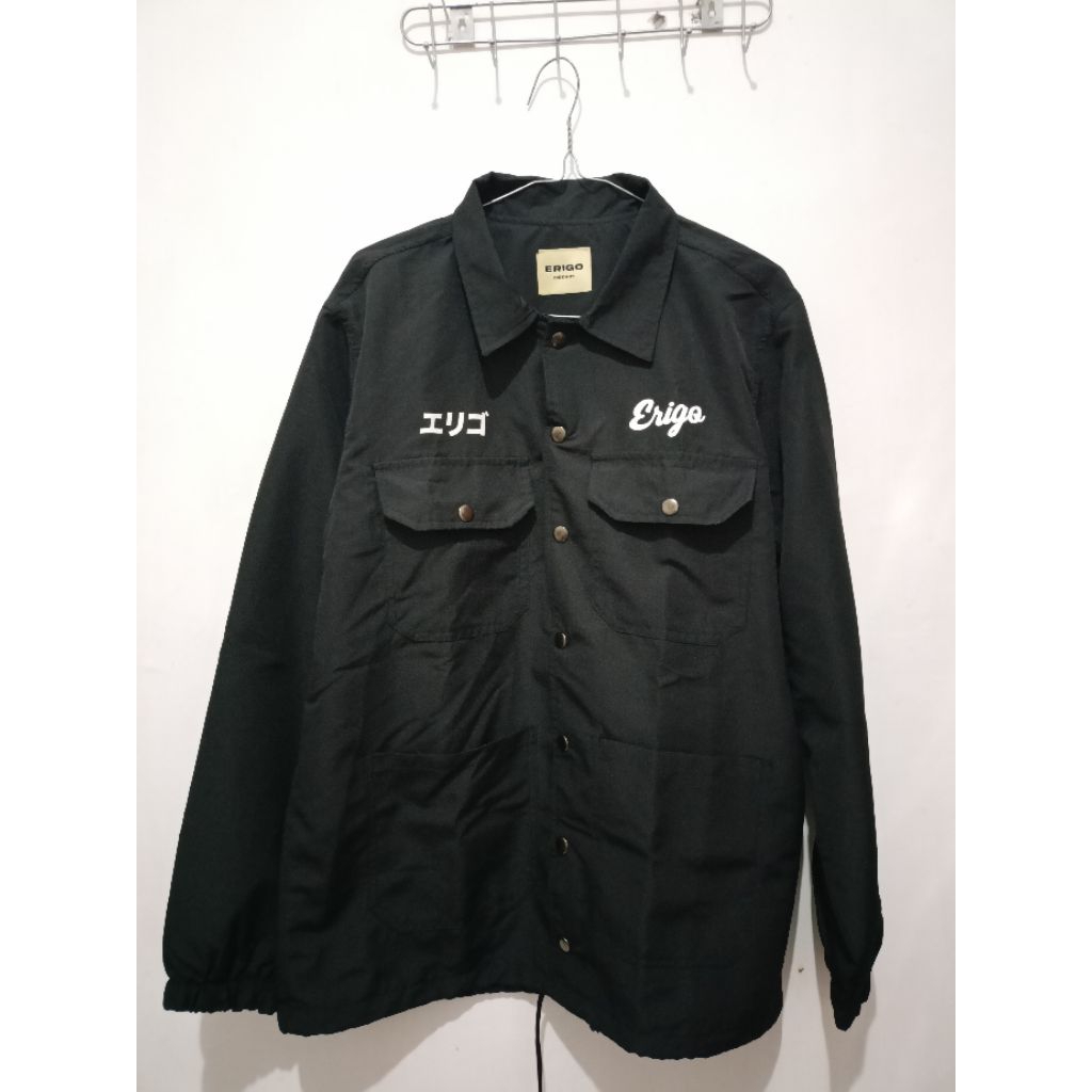 PRELOVED Outerwear Unisex Erigo Coach Jacket Fujinkai Taslan Black Size M