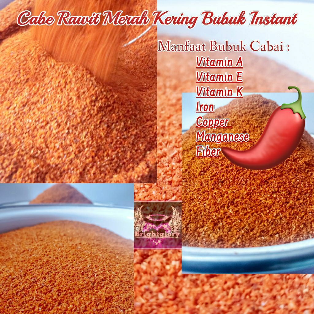 

Cabe rawit merah kering bubuk instant 40gr