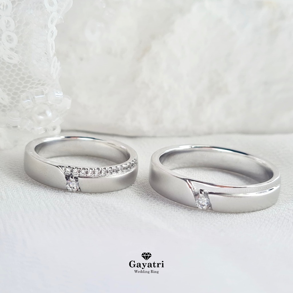 Gayatri Wedding Ring Couple Silver 925 | Free Ukir Nama