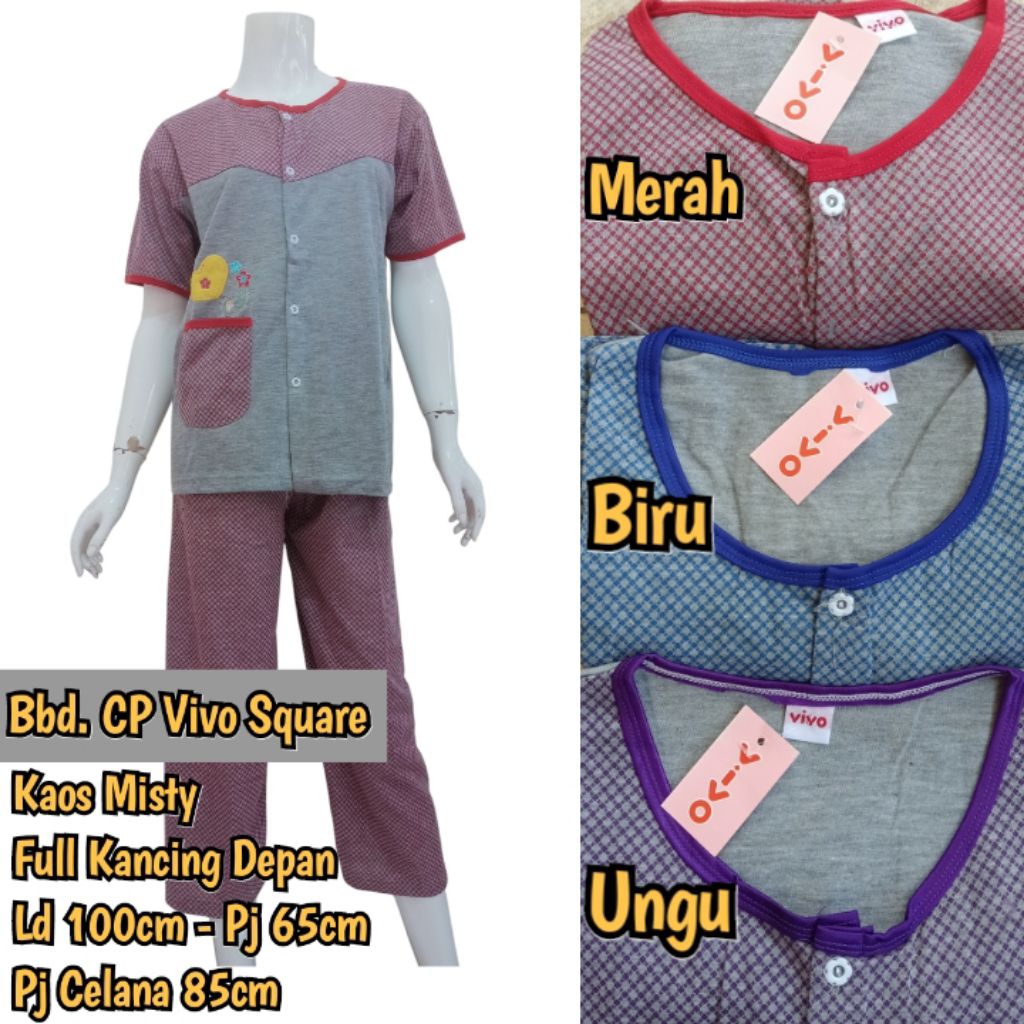 Babydoll Wanita Dewasa Cp Murah Setelan Baju Tidur Menyusui Full Kancing Depan I