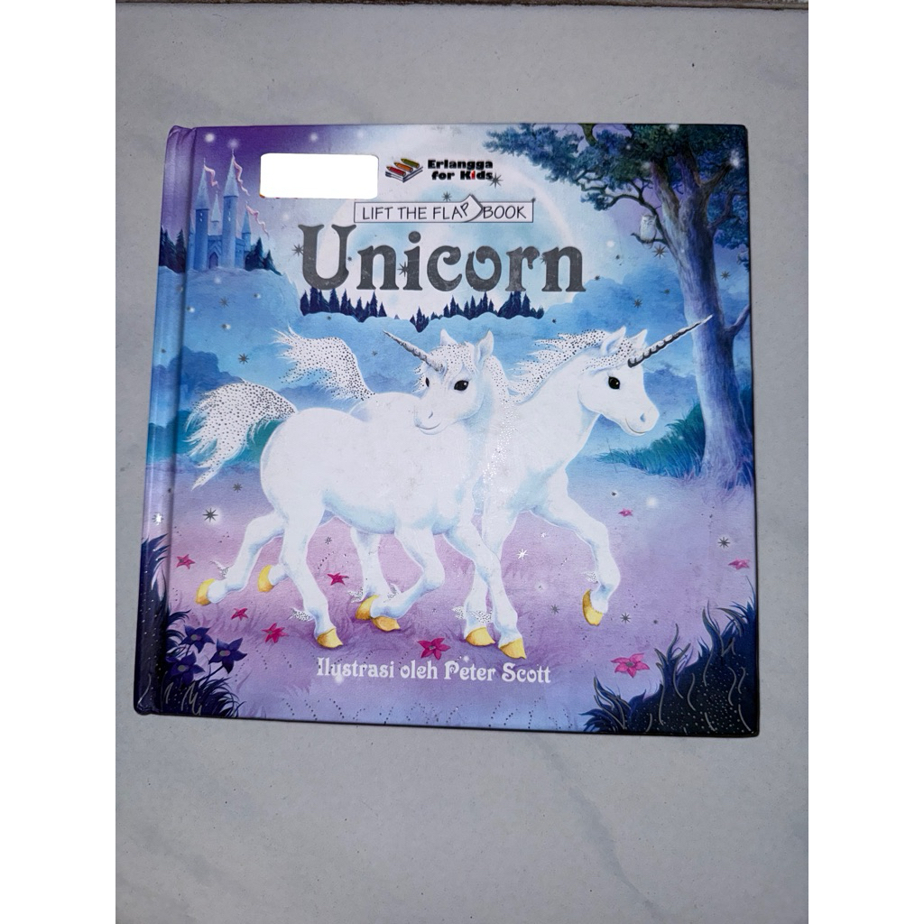 Aneka Buku Cerita Anak Erlangga for Kids Lift the Flap Book Unicorn PRELOVED ORI