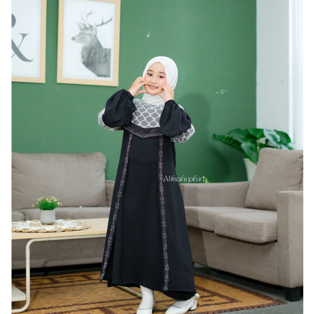 Abaya Aluna Kids Gamis Anak 5-15 Tahun Payet Mewah