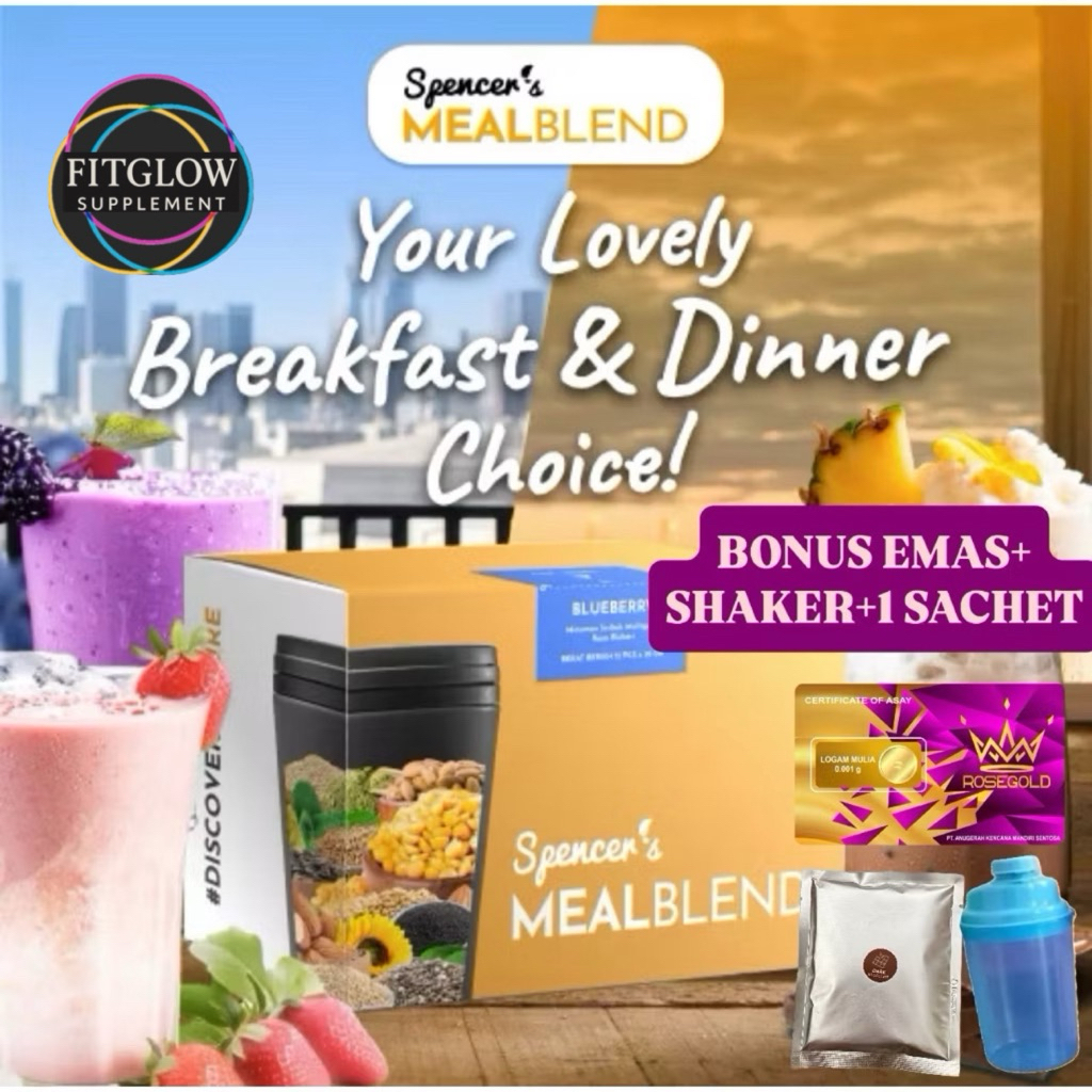 

(BONUS EMAS+SHAKER+1SACHET!) BIG PROMO SPENCERS MEALBLEND 1 BOX 15 Sachet BEST SELLER Meal Replacement Chia Almond Milk Pengganti Sarapan
