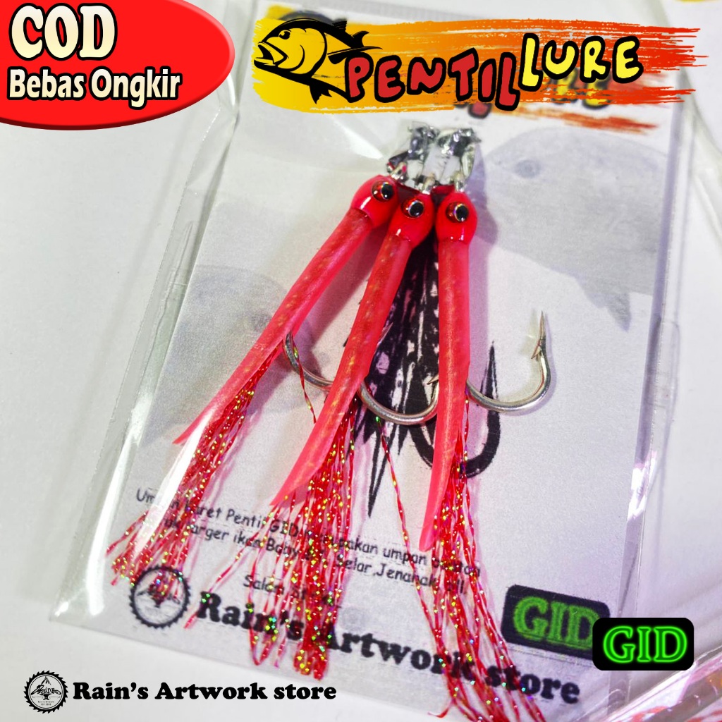 Umpan sabiki jig karet pentil glow in the dark GID | hunter baby GT