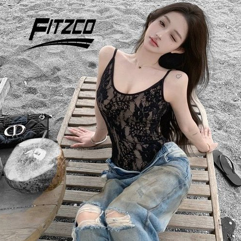 FITZCO 2256# Bodysuit Rose Flower Atasan Wanita Kancing Bawah Include Cup