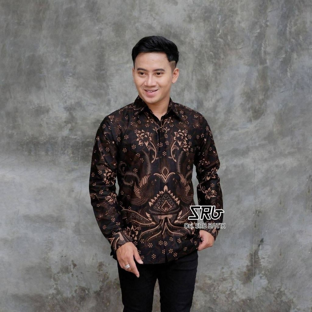 Batik pria lengan panjang jumbo kemeja batik