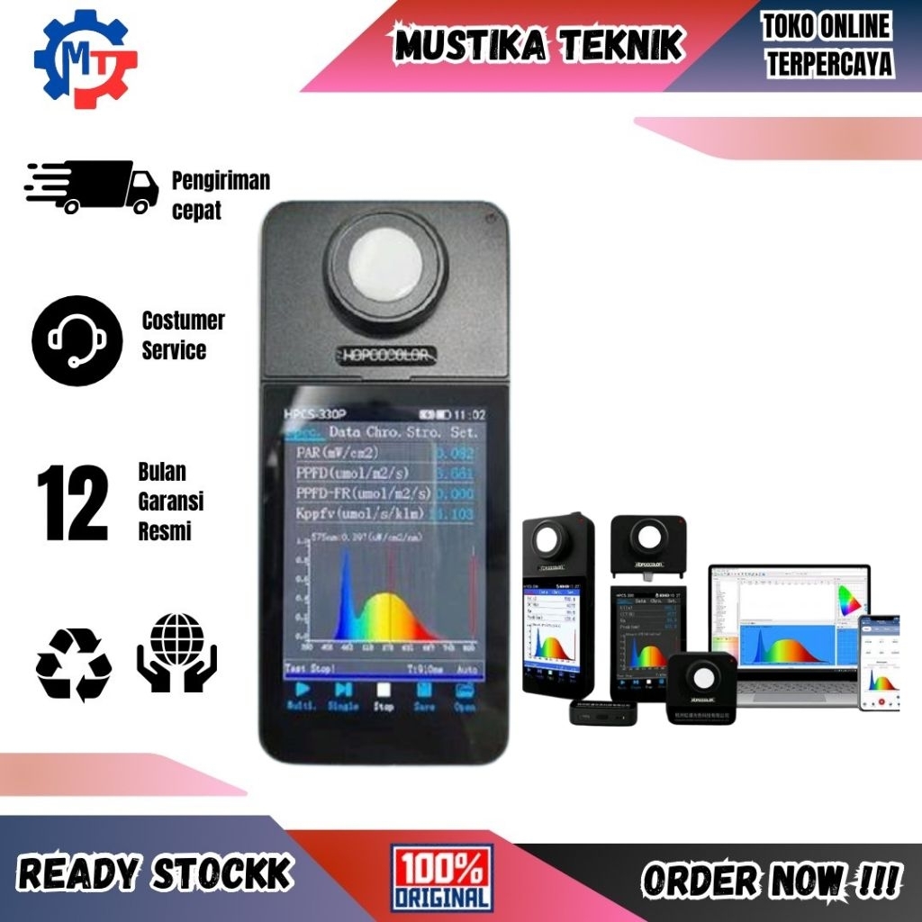 LUX Light Meter Spectrum Measurement Led Spectrum Analyzer CCT CRI Spectrometer HPCS-330
