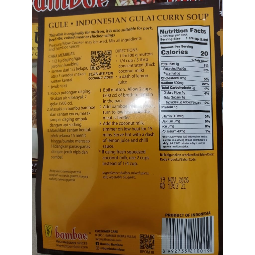 

bamboe gule 1 bungkus