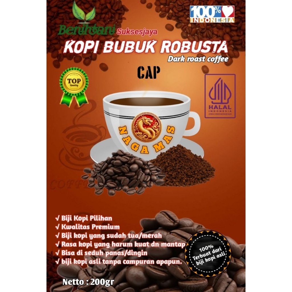

BUBUK KOPI ROBUSTA PRIMEX TERBUAT DARI KOPI PILIHAN...DARK ROAST COFFEE