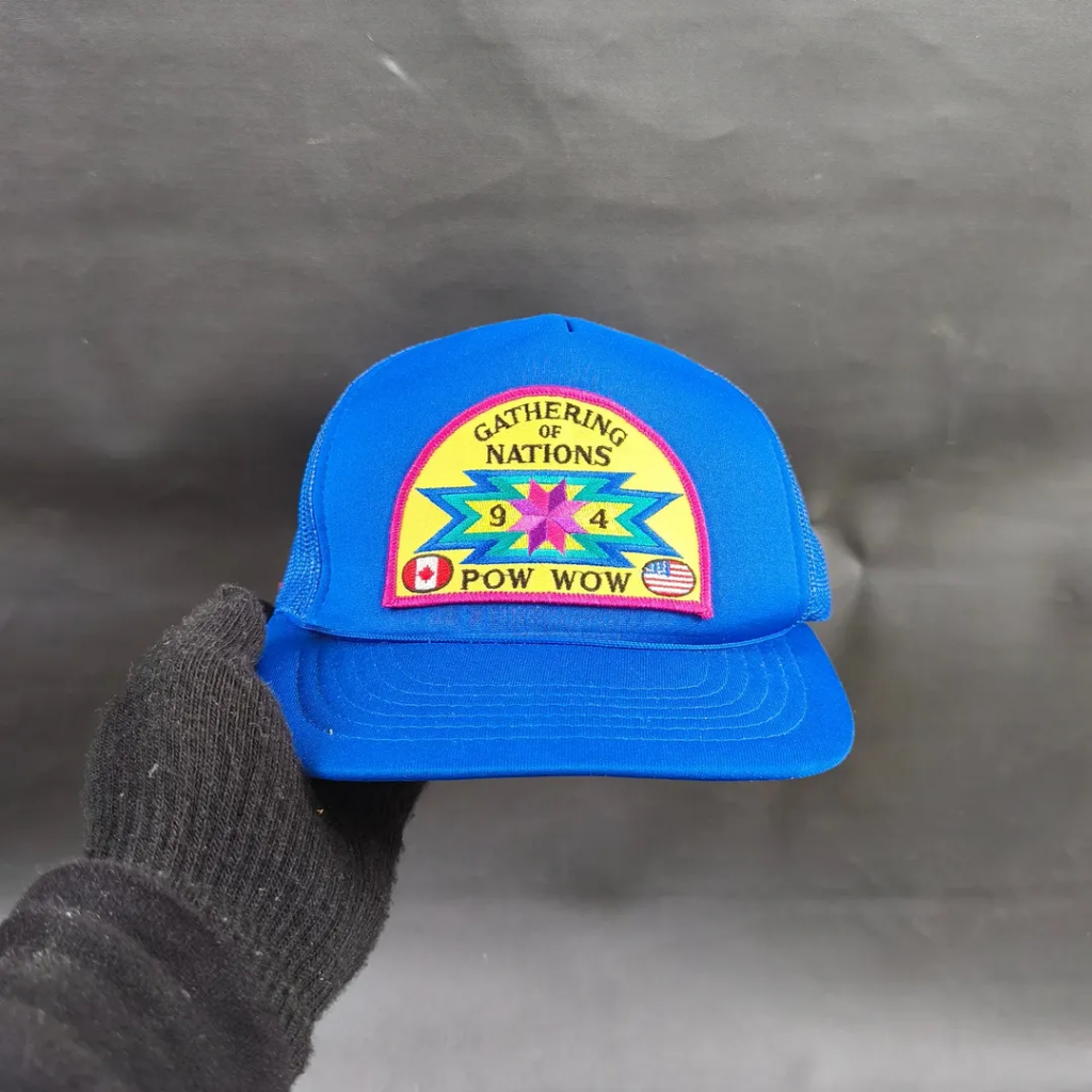 Topi Vintage Trucker Rope Hat Unisex Pria Wanita GATHERING OF NATION - Yupoong Biru