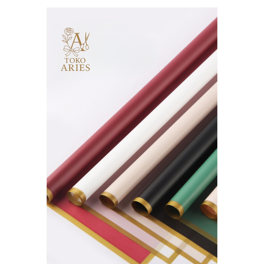 

20 LEMBAR Kertas Bunga Buket List Gold Color Flower Wrapping Waterproof Paper List Gold Cellophane