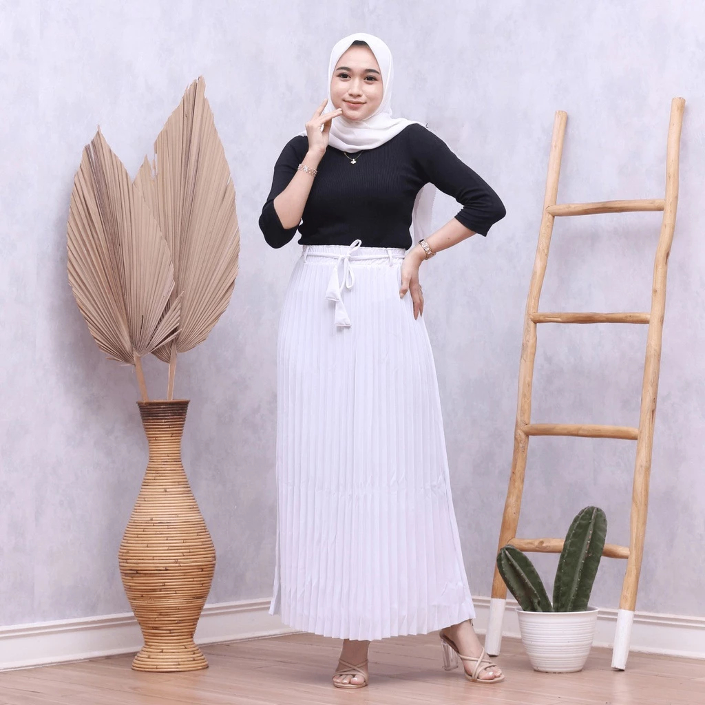 ROK PLISKET PREMIUM /ROK PANJANG MUSLIM/ ROK MAYUNG BAHAN MOSCREPE PREMIUM GRADE A